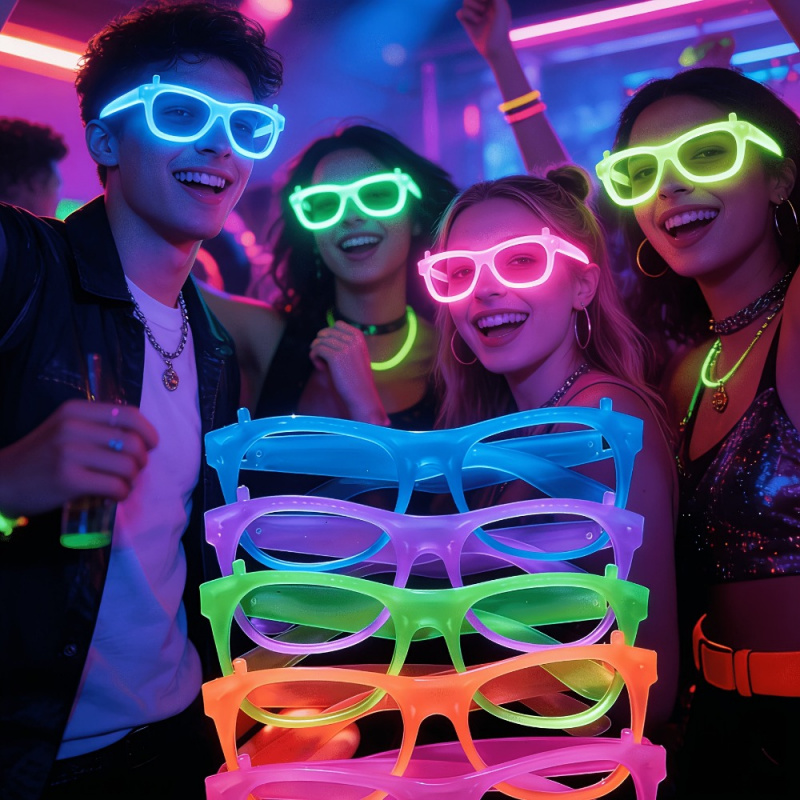 2/24 peças de Óculos Neon que  - Glow In The Dark Party Glasses avaliação e preço