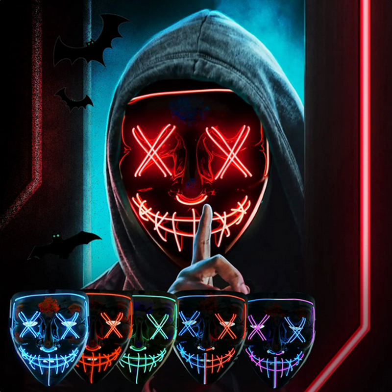 Máscara de Halloween Assustado - Led Purge Mask Halloween avaliação e preço
