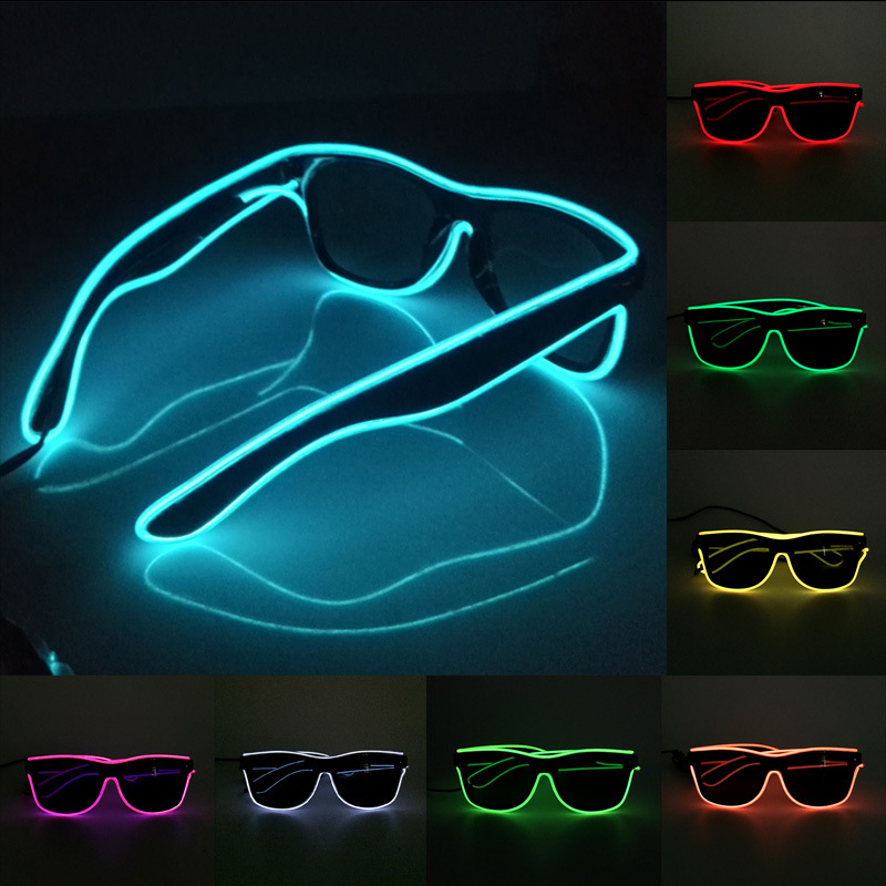 Piscando EL Wire LED Glasses,  - Glow In The Dark Party Glasses avaliação e preço