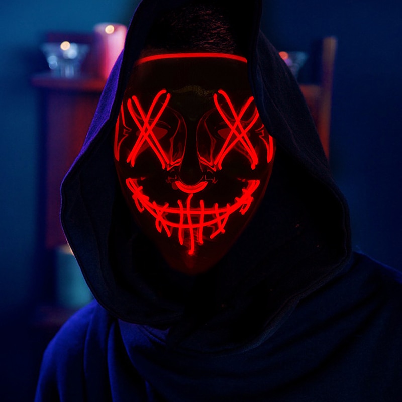 Máscara Neon LED de Halloween  - Led Purge Mask Halloween avaliação e preço